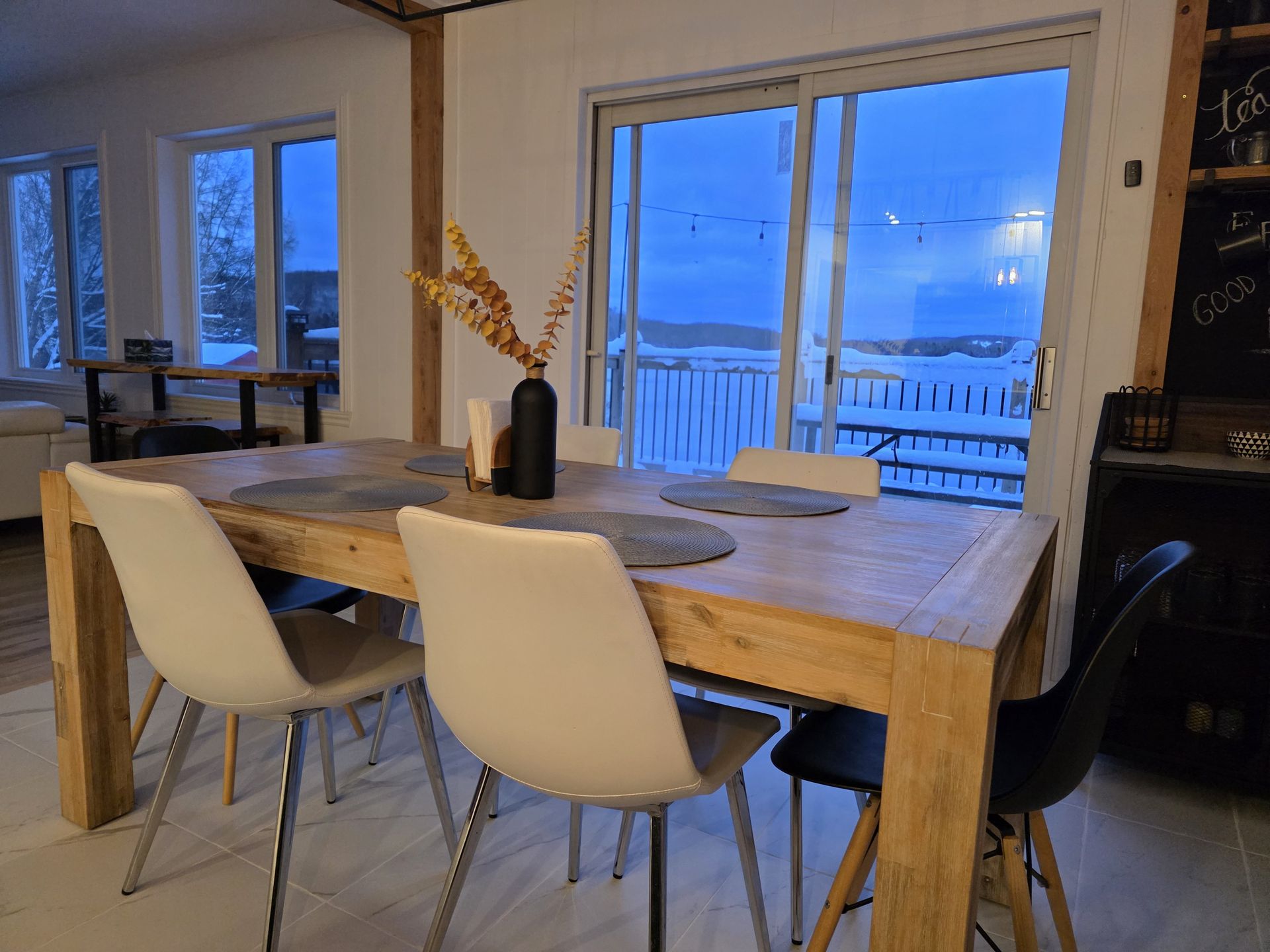 Chalet Nantel living room with rustic decor